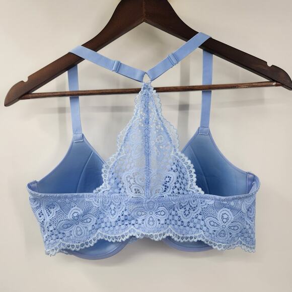 Maidenform Light Blue Lace Detail Bra Size 38D - Picture 2 of 4